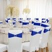 Spandex Chair Sashes Bows 50PCS Premium Stretch Chair Cover Band with Buckle Slider Universal Elastic Chair Ties (Blue)