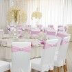 Spandex Chair Sashes Bows 50PCS Premium Stretch Chair Cover Band with Buckle Slider Universal Elastic Chair Ties (Pink)