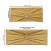 Spandex Chair Sashes Bows 50PCS Premium Stretch Chair Cover Band with Buckle Slider Universal Elastic Chair Ties (Gold)
