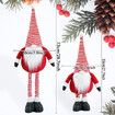 Christmas Decorations Bundle Red and White Striped Faceless Doll Standing Pose Figurine Elderly Retractable Ornament,1 Pack