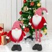 Christmas Decorations Bundle Red and White Striped Faceless Doll Standing Pose Figurine Elderly Retractable Ornament,1 Pack