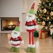 Standing Christmas Santa Decoration, Figurine Stuffed Plush with Retractable Spring Legs Santa Claus Decor,1 Pack