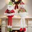 Christmas Standing Snowman, Xmas Stuffed Snowman Standing Figure with Extendable Legs for Christmas Floor Decor,1 Pack