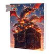 2024  Christmas Advent Calendar  24 Day Christmas 2D Plain Hanging  Fire Long Dino Figures and Accessories Christmas Countdown Gift