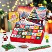 Advent Calendar Christmas Tree Building Set with LED light,24 Days Xmas Countdown Calendar Building Blocks