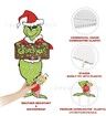 2pcs Grinch Christmas Yard Decorations with Stakes Waterproof Outdoor Christmas Party Decor Holiday    2D Printed Flat Stakes