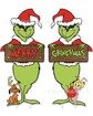 2pcs Grinch Christmas Yard Decorations with Stakes Waterproof Outdoor Christmas Party Decor Holiday    2D Printed Flat Stakes