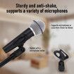 Microphone Stand Telescopic Boom Mic Arm Holder Mount Foldable Lightweight Adjustable Rotatable 85cm to 138cm with Tripod Base Black