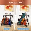 5 Guitar Storage Rack Stand Foldable Multi Ukulele Mandolin Floor Holder Acoustic Electric Bass Musical Instrument Display Hanger Hook Mount Organizer