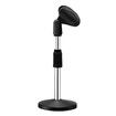 Desktop Mic Stand Table Top Microphone Holder Adjustable Short Disc Mount Detachable Heavy Duty Metal 26.9cm to 37cm with Non Slip Clip