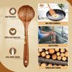 Wooden Spoons for Cooking,5 Pcs Wooden Utensils for Cooking Natural Teak Wooden Kitchen Utensils Set