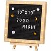 Black Felt Letter Board, 253x253 mm Felt Message Board, Changeable Sign Boards with 510 Letters, Stand, and Built-in LED Lights, Baby Announcement Sign for Home Classroom Office Decor Wedding