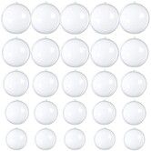 25 PCS Clear Plastic Fillable Ornaments,Transparent DIY Craft Ball,Clear DIY Christmas Ornament 5 Different Sizes