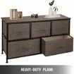 Dresser Storage Tower with 5 Fabric Drawer Steel Frame Storage Cabinet Bin Storage Organizer Unit Fabric Cube Dresser Chest Cabinet Coffee Wide (Coffee/Wide)