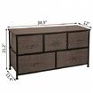 Dresser Storage Tower with 5 Fabric Drawer Steel Frame Storage Cabinet Bin Storage Organizer Unit Fabric Cube Dresser Chest Cabinet Coffee Wide (Coffee/Wide)