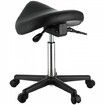 Saddle Stool Rolling Chair, Ergonomic Saddle Chair with Wheels, Height Adjustable Thickened PU Leather Swivel Stools Chair, for Kitchen, Salon, Spa, Tattoo, Clinic, Black