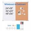 48"x 36" Whiteboard & Cork Board Combo with Aluminum Frame for School Home