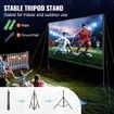 Projector Screen with Stand, 150 inch 16:9 4K 1080 HD Outdoor Movie Screen with Stand, Wrinkle-Free Projection Screen with Tripods and Carry Bag, for Home Theater Cinema Backyard Movie Night