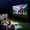 Projector Screen with Stand, 150 inch 16:9 4K 1080 HD Outdoor Movie Screen with Stand, Wrinkle-Free Projection Screen with Tripods and Carry Bag, for Home Theater Cinema Backyard Movie Night