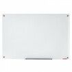 Magnetic Glass Whiteboard, Dry Erase Board 36"x24", Wall-Mounted Large White Glassboard Frameless, with Marker Tray, an Eraser and 2 Markers, White