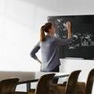 Magnetic Glass Whiteboard, Dry Erase Board 36"x24", Wall-Mounted Large White Glassboard Frameless, with Marker Tray, an Eraser and 2 Markers, Black