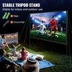 Projector Screen with Stand, 120 inch 16:9 4K 1080 HD Outdoor Movie Screen with Stand, Wrinkle-Free Projection Screen with Bar Feet and Carry Bag, for Home Theater Cinema Backyard Movie Night