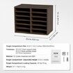 Wood Literature Organizer Adjustable File Sorter 12 Compartments Brown