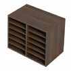 Wood Literature Organizer Adjustable File Sorter 12 Compartments Brown