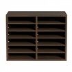 Wood Literature Organizer Adjustable File Sorter 12 Compartments Brown