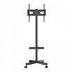Mobile TV Stand, Mobile TV Cart for 23 to 60 inch TVs, Height Adjustable Portable TV Stand with Wheels, with A Tray for Audio-Visual Devices, Rolling TV Stand with Mount for Bedroom, Living Room