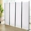 Room Divider, 88×67.5inch Room Dividers and Folding Privacy Screens (4-panel), Fabric Partition Room Dividers for Office, Bedroom, Dining Room, Study, Freestanding, White