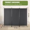 Room Divider, 102×71inch Room Dividers and Folding Privacy Screens (3-panel), Fabric Partition Room Dividers for Office, Bedroom, Dining Room, Study, Freestanding, Dark Gray