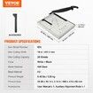 Paper Cutter, Guillotine Trimmer, 457 mm Cut Length, 20 Sheets Capacity, Heavy Duty Guillotine Paper Cutter with Guard Rail/Blade Lock for Cardstock/Cardboard, Paper Trimmer for Home Office