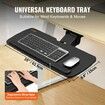 Keyboard Tray under Desk Adjustable Height, Height and Angle Adjustable under Desk Keyboard Tray Slide out, Large 25x9.8 inch Keyboard Holder under Desk for Typing in Home, Office Work