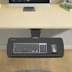 Keyboard Tray under Desk Adjustable Height, Height and Angle Adjustable under Desk Keyboard Tray Slide out, Large 25x9.8 inch Keyboard Holder under Desk for Typing in Home, Office Work