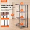 4-Tier AV Media Stand Height-Adjustable Wooden Audio-Video Media Stand