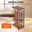 4-Tier AV Media Stand Height-Adjustable Wooden Audio-Video Media Stand