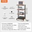 4-Tier AV Media Stand Height-Adjustable Wooden Audio-Video Media Stand