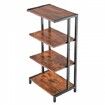 4-Tier AV Media Stand Height-Adjustable Wooden Audio-Video Media Stand