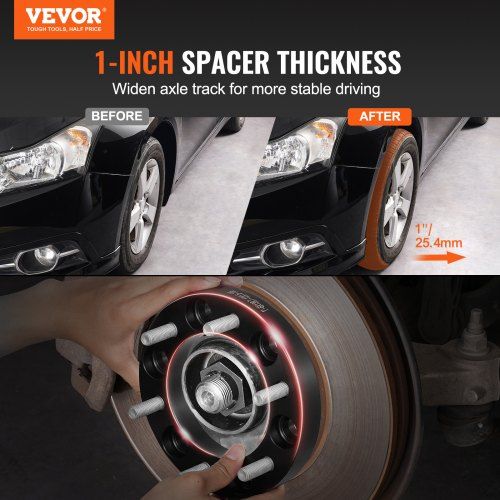 1" 6"x5.5" Wheel Spacers Wheel Adapters 6 Lug Forged Spacer 4 PCS Black