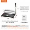 Binding Machine, Comb Binding Machine 21-Holes Binding 450 Sheets, Book Binder Machine with 100 PCS 3/8'' Comb Binding Spines, for Letter Size, A4, A5