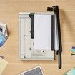 Paper Cutter, Guillotine Trimmer, 381 mm Cut Length, 16 Sheets Capacity, Heavy Duty Guillotine Paper Cutter with Guard Rail/Blade Lock for Cardstock/Cardboard, Paper Trimmer for Home Office