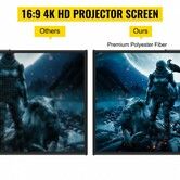90" Tripod Projector Screen with Stand 4K HD 16:9 Home Cinema Portable