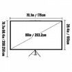Tripod Projector Screen with Stand 80 inch 16:9 4K HD Projection Screen Stand Wrinkle-Free Height Adjustable Portable Screen for Projector Indoor & Outdoor for Movie, Home Cinema, Gaming, Office