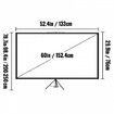 Tripod Projector Screen with Stand 60 inch 4K HD 16:9 Home Cinema Portable