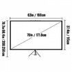 70" Tripod Projector Screen with Stand 4K HD 16:9 Home Cinema Portable