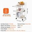 3-Tier Rolling Utility Cart with Drawer, Kitchen Cart with Lockable Wheels, Multifunctional Storage Trolley with Handle for Office, Living Room, Kitchen, Movable Storage Organizer Shelves, White