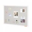 36"x24" White Cork Board with Linen Surface Wall-Mounted Bulletin Board