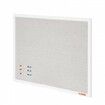 36"x24" White Cork Board with Linen Surface Wall-Mounted Bulletin Board