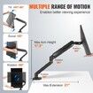 Single Monitor Mount, Supports 13"-32" (330-813 mm) Screen, Fully Adjustable Gas Spring Monitor Arm, Hold up to 9.1 kg, Computer Monitor Stand Holder with C-Clamp/Grommet Mounting Base, VESA Mount Bracket